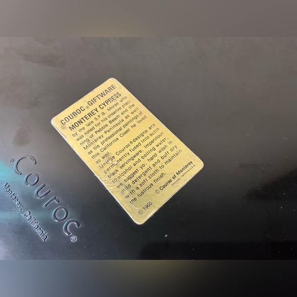 Couroc of Monterey Inlaid Wood Tray  Monterey Cypress  VTG MCM  Signed by Artist - Picture 4 of 13